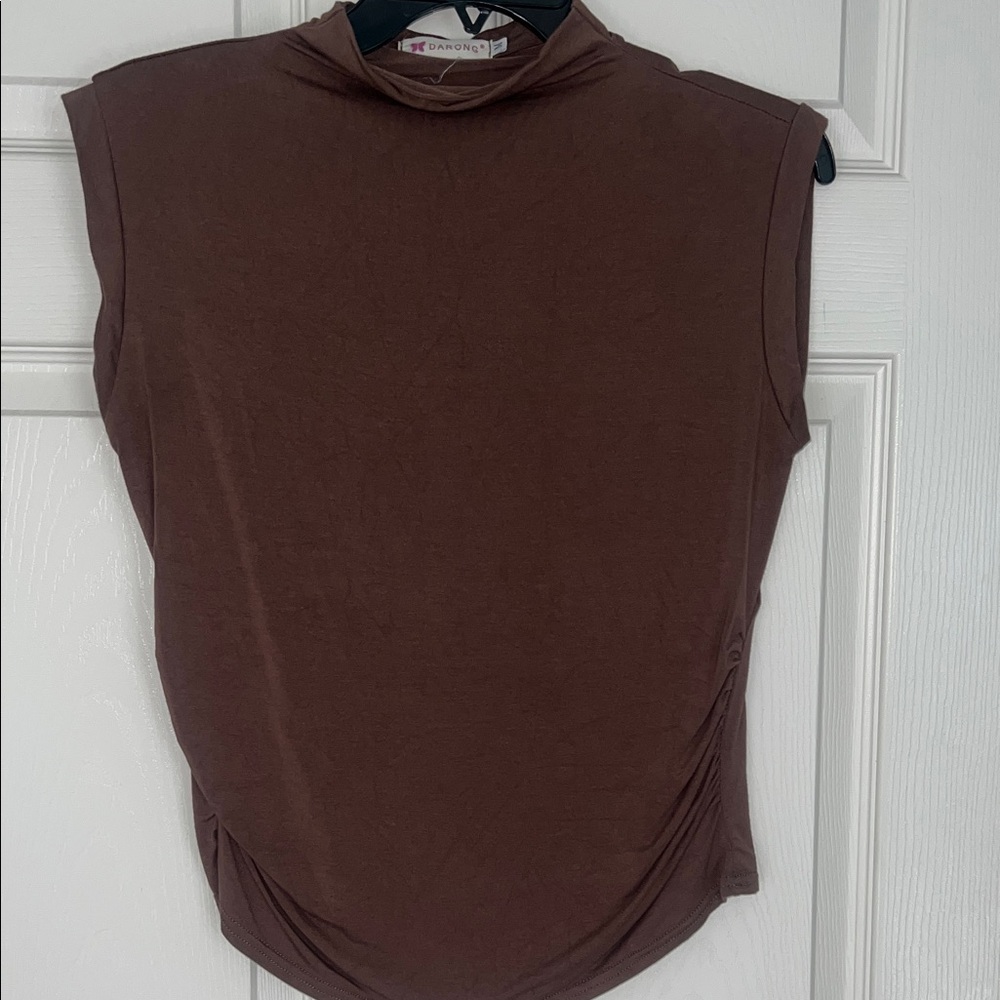 Sleeveless Brown Top